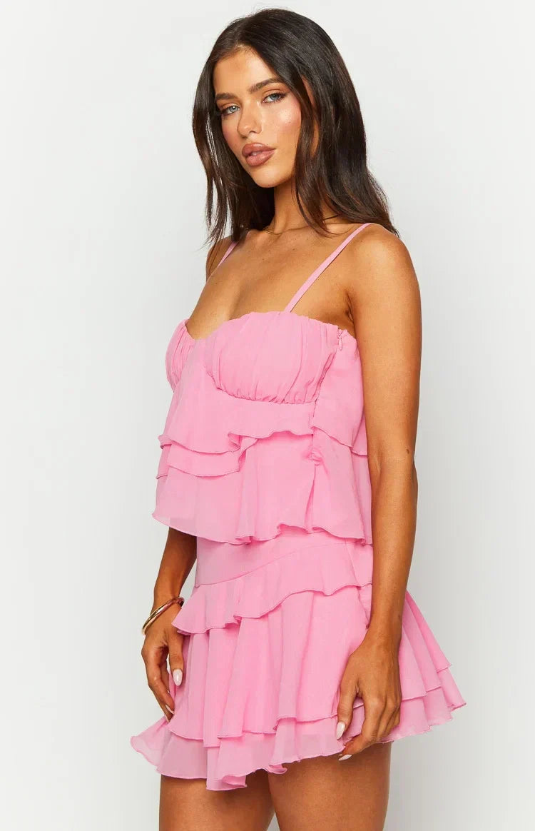 A-Line Sweetheart Chiffon Sleeveless Open Back Mini Homecoming Dress - Chloe Dress