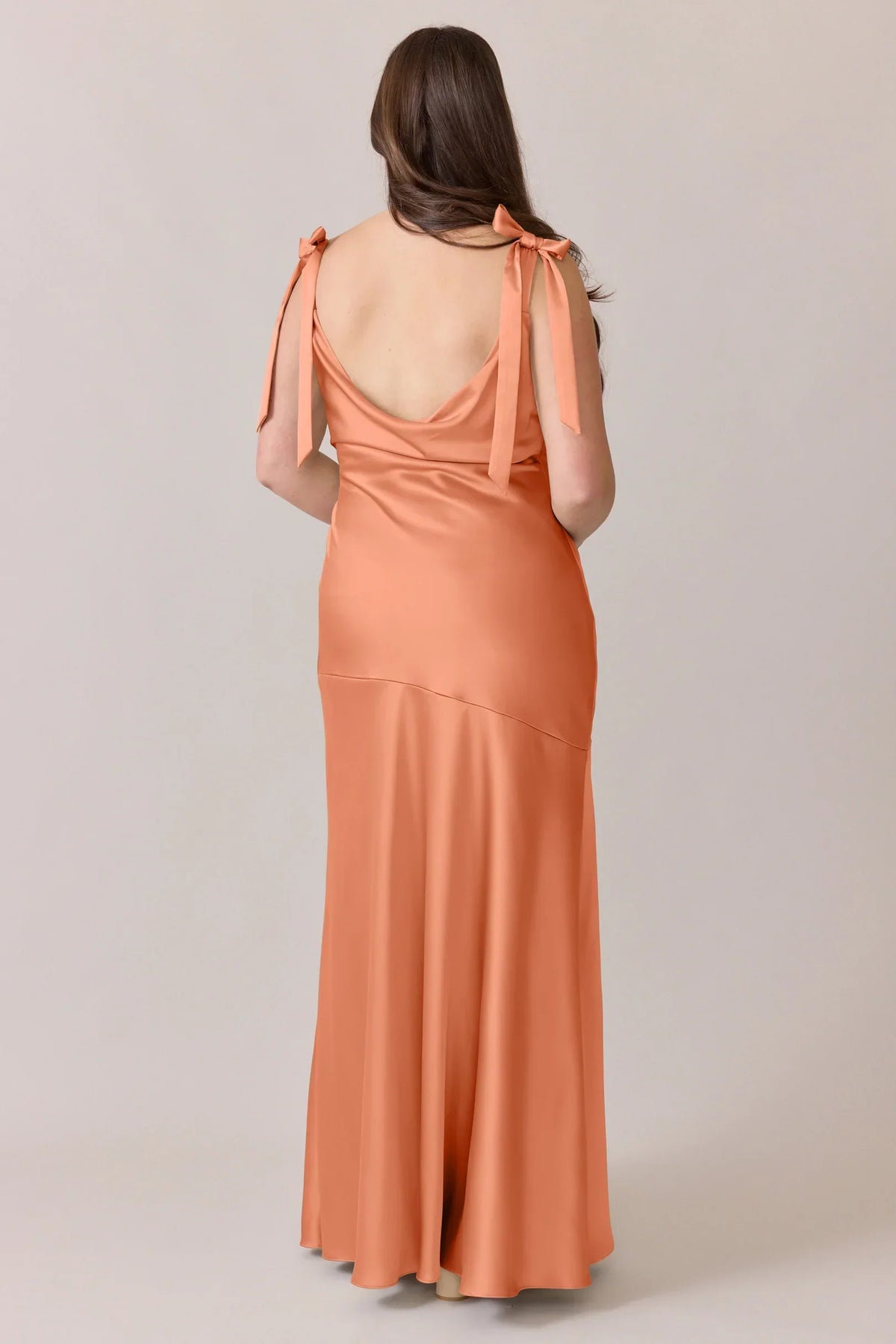 Cowl Neck Satin Wedding Dress - Chloe Dress