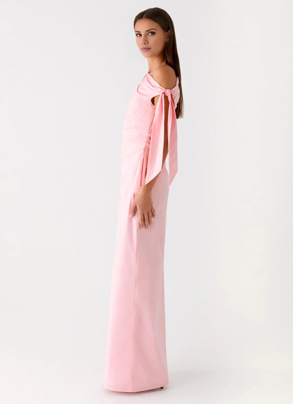 One-Shoulder Satin Sleeveless Floor-Length Prom Dress - Chloe Dress