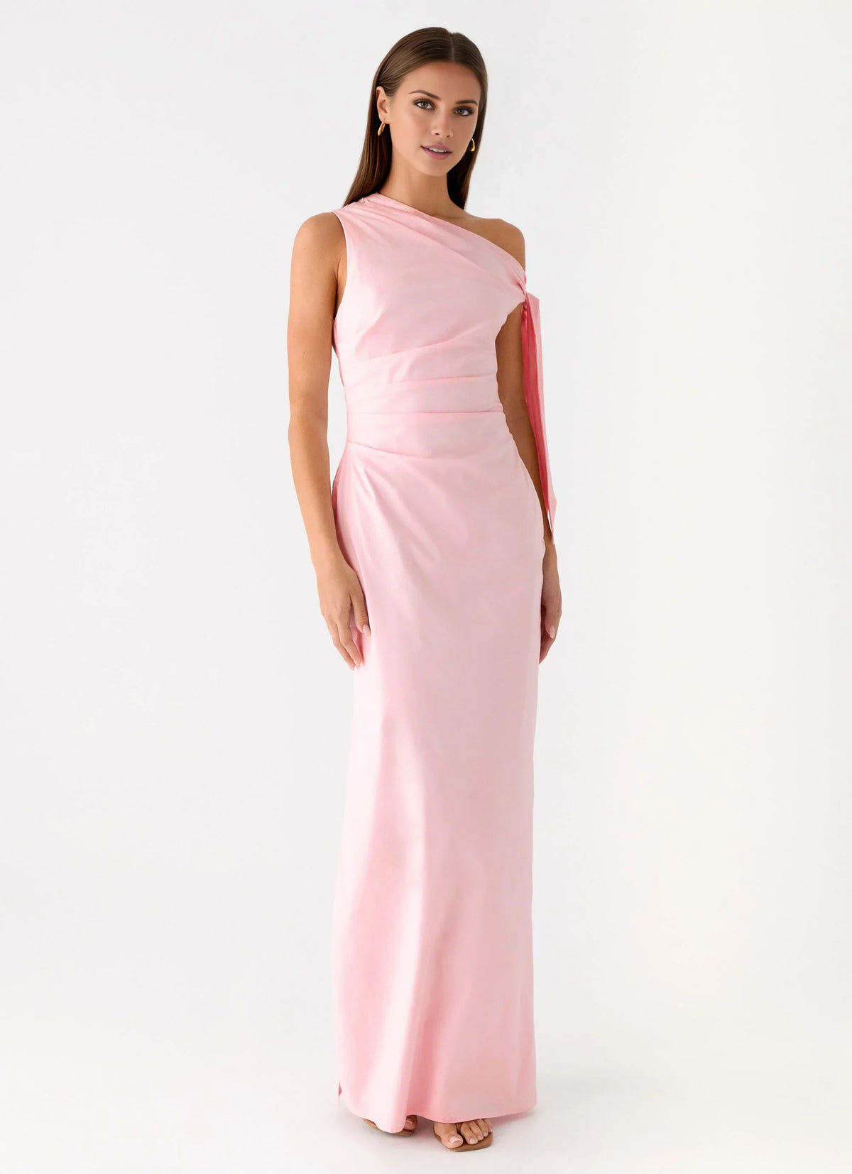 One-Shoulder Satin Sleeveless Floor-Length Prom Dress - Chloe Dress