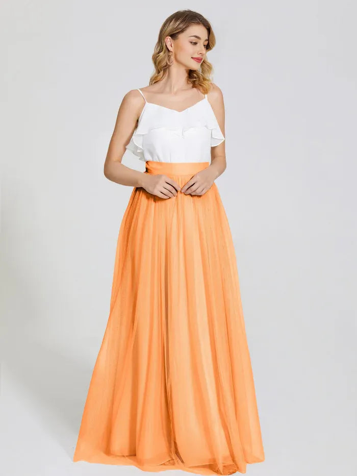 Spaghetti Strap Tulle Sleeveless Floor-Length Wedding Dress - Chloe Dress