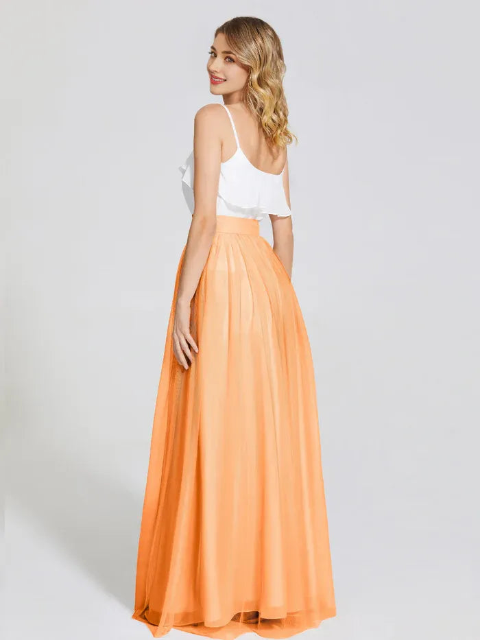 Spaghetti Strap Tulle Sleeveless Floor-Length Wedding Dress - Chloe Dress