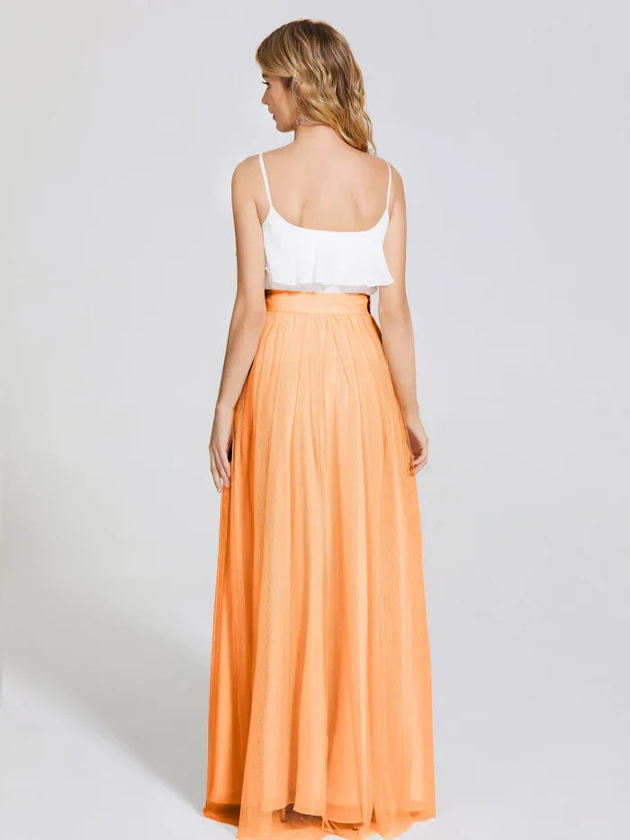 Spaghetti Strap Tulle Sleeveless Floor-Length Wedding Dress - Chloe Dress