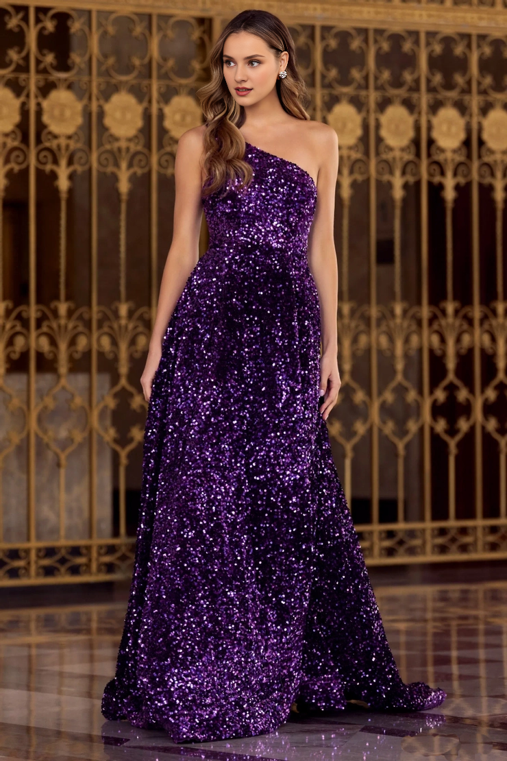 Sequin High Slit Floor-Length Evening Dress - Chloe Dress