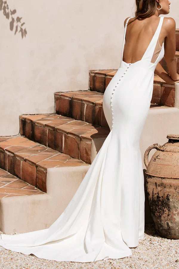 Square Neck Mini Wedding Dress - Chloe Dress