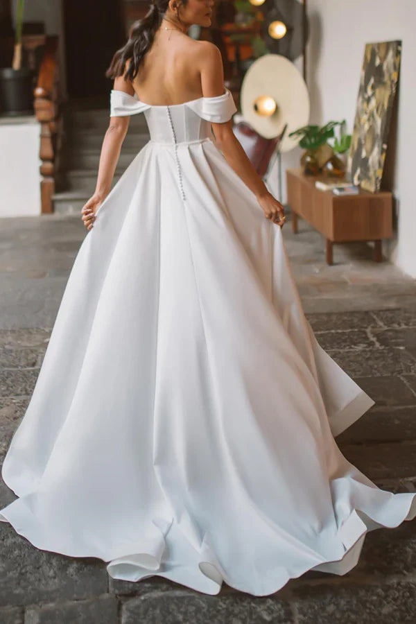Mermaid Sweetheart Pleated Wedding Dress - Chloe Dress