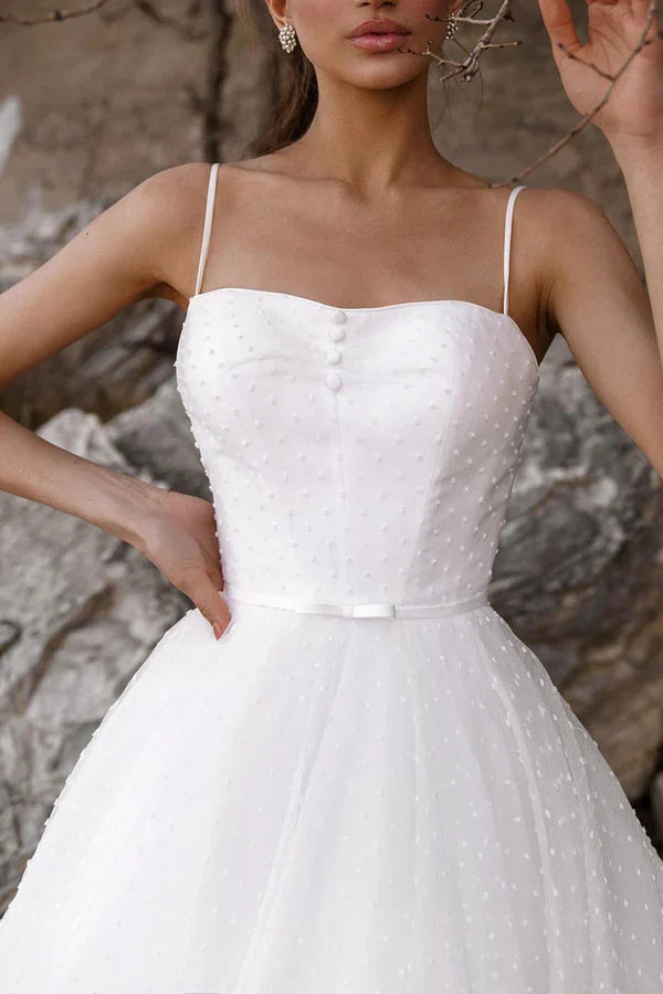 White A-Line Mini Wedding Dress - Chloe Dress