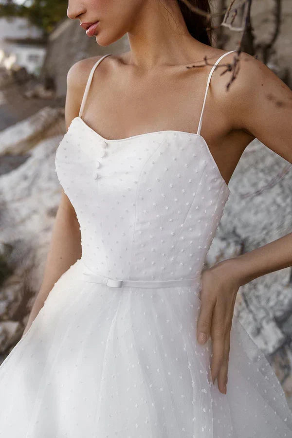 White A-Line Mini Wedding Dress - Chloe Dress