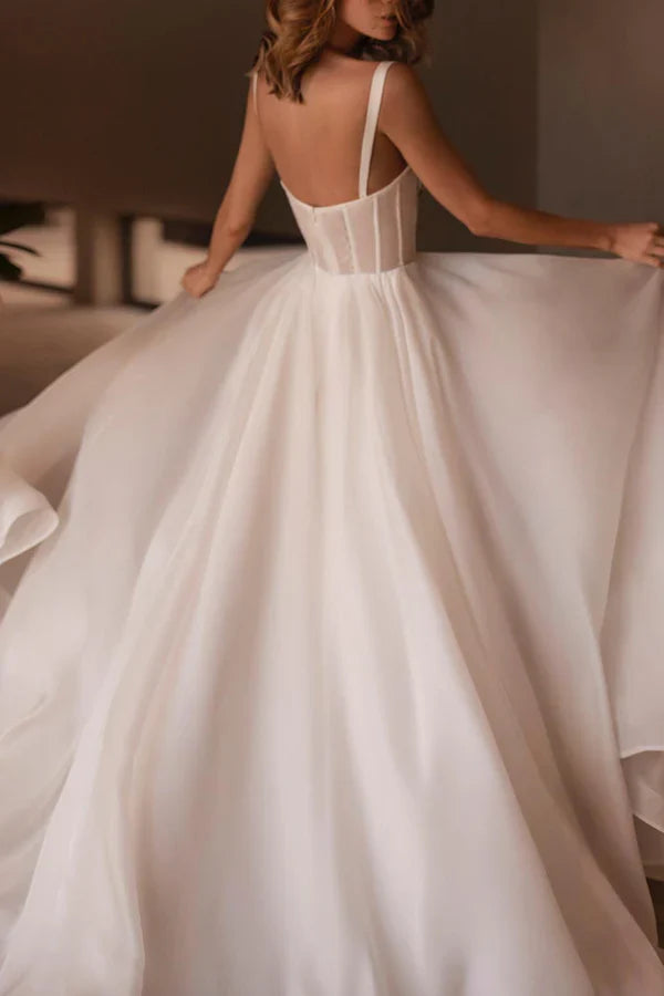 A-Line Sweetheart Beaded Mini Wedding Dress - Chloe Dress