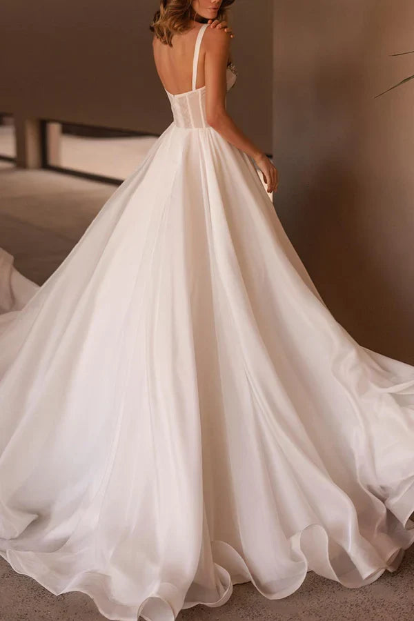 A-Line Sweetheart Beaded Mini Wedding Dress - Chloe Dress