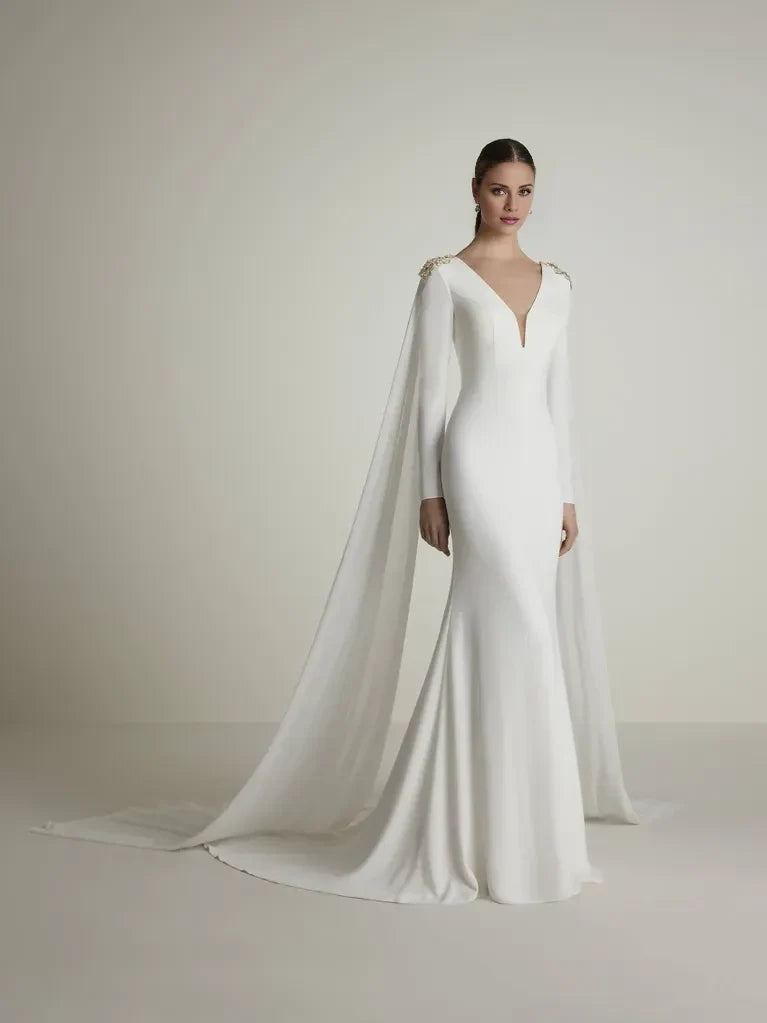 Mermaid Long Sleeve Floor-Length Wedding Dress - Chloe Dress