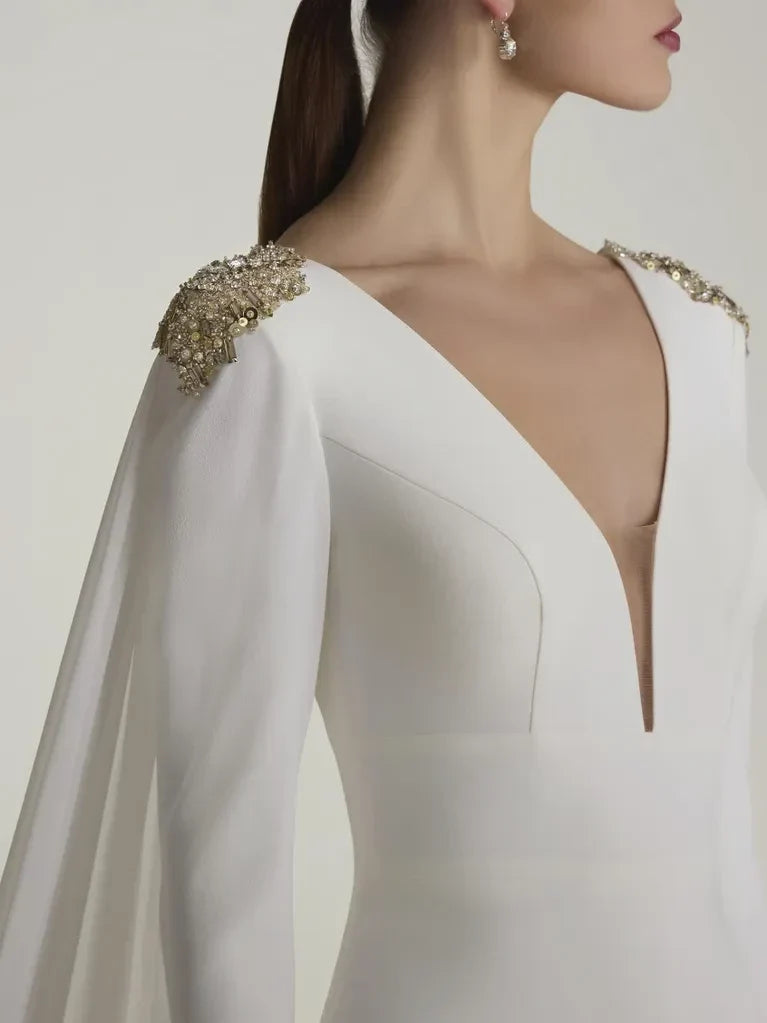 Mermaid Long Sleeve Floor-Length Wedding Dress - Chloe Dress