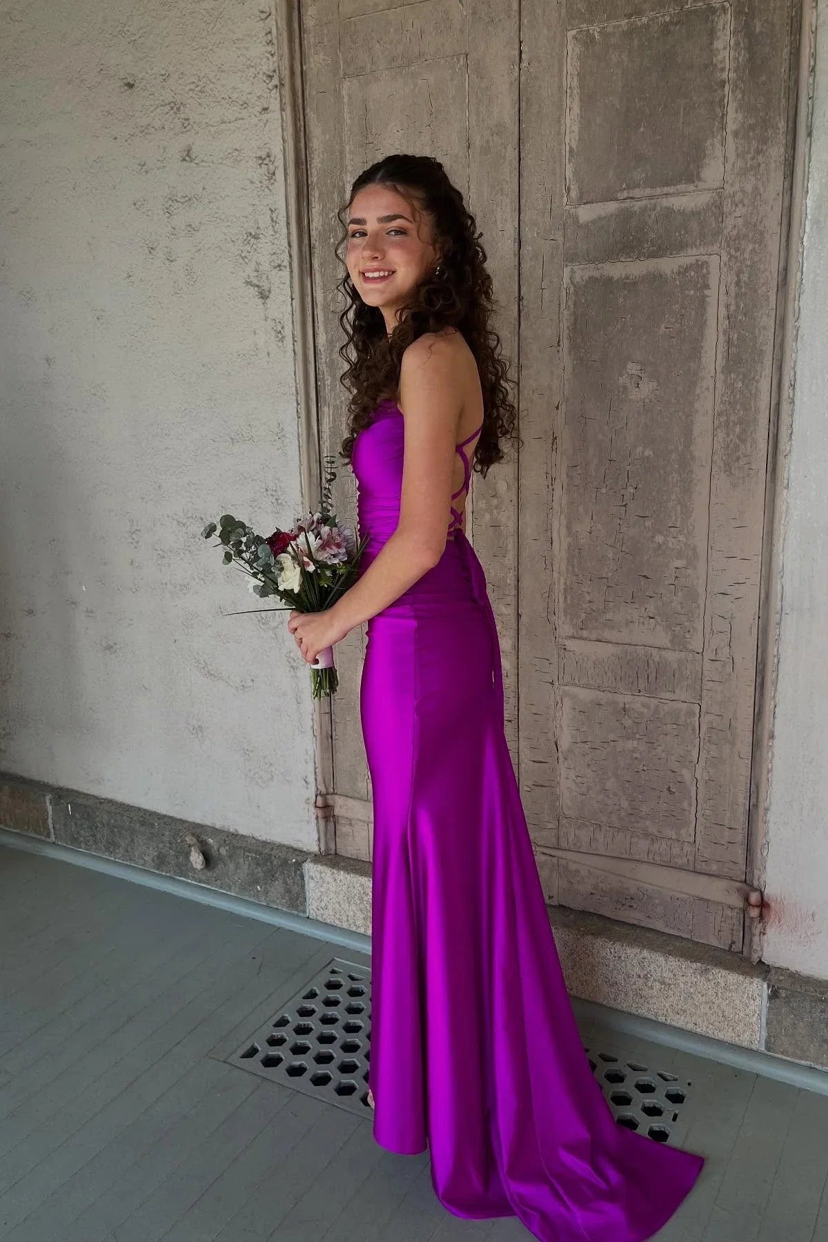 Mermaid Strapless Satin Floor-Length Evening Dress - Chloe Dress