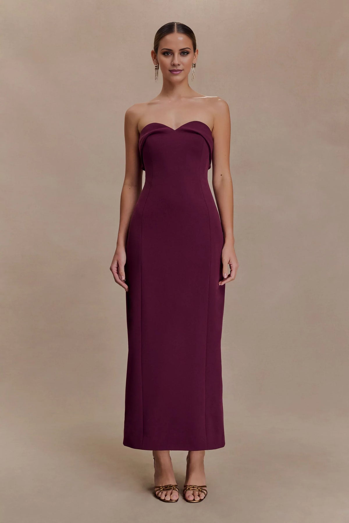Sweetheart Sleeveless Midi Evening Dress - Chloe Dress