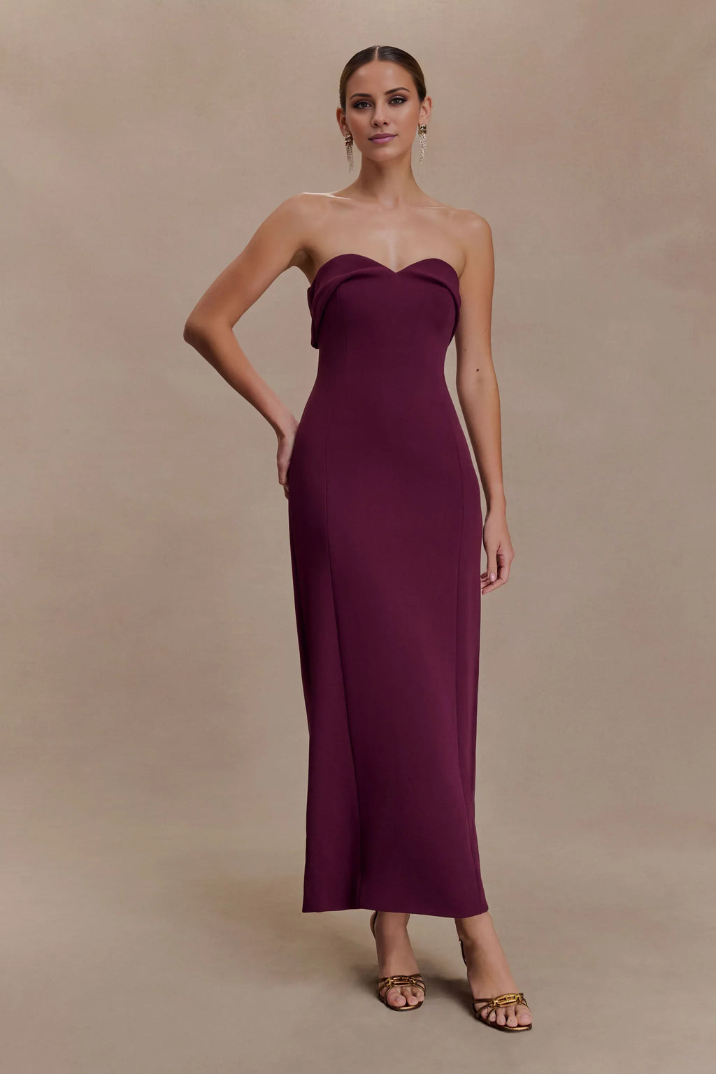 Sweetheart Sleeveless Midi Evening Dress - Chloe Dress