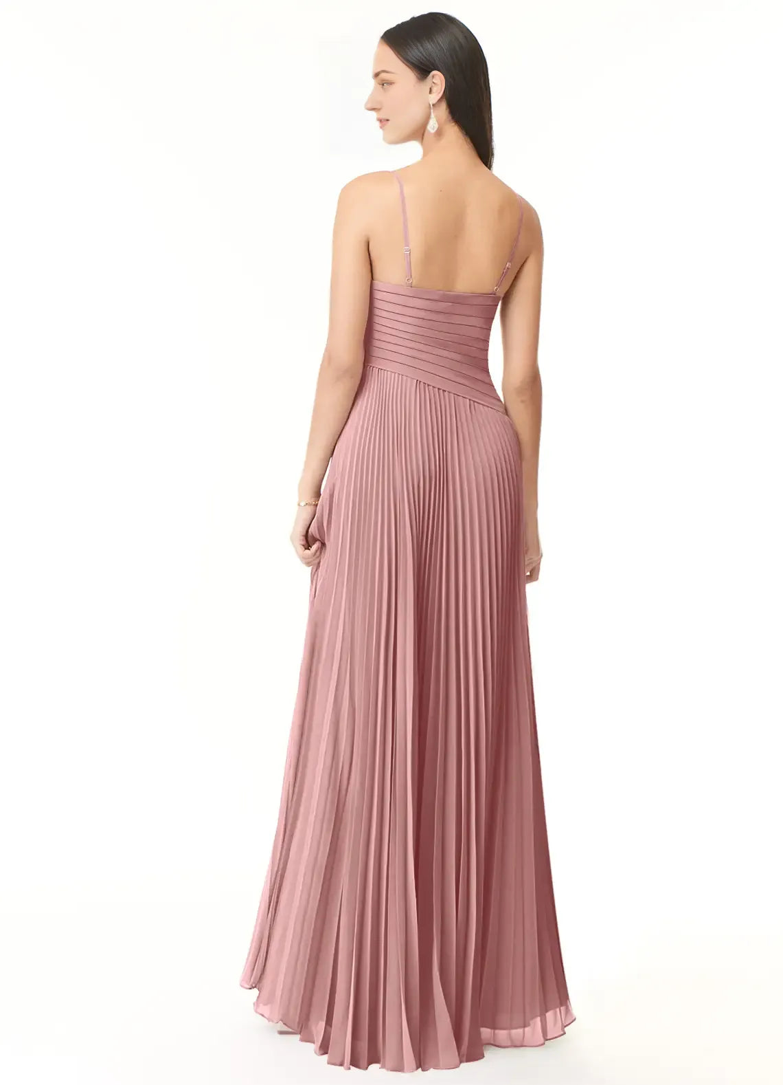 A-Line V-Neck Chiffon Floor-Length Wedding Dress - Chloe Dress