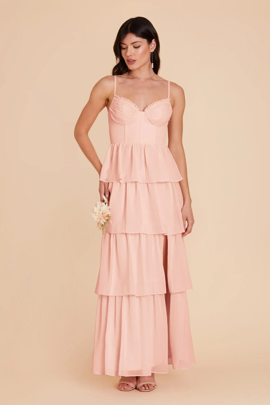 Sweetheart Chiffon Tiered Floor-Length Wedding Dress - Chloe Dress