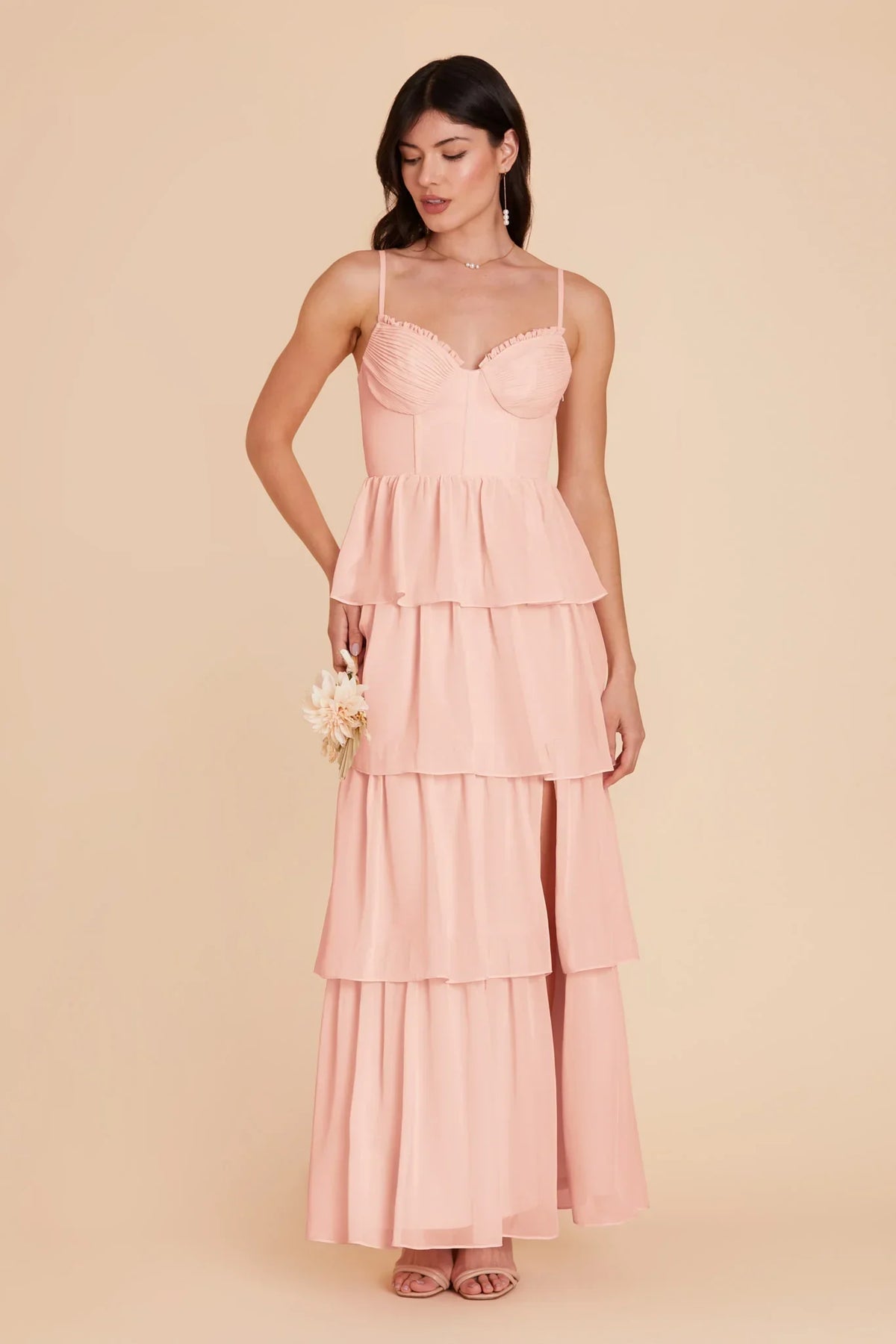 Sweetheart Chiffon Tiered Floor-Length Wedding Dress - Chloe Dress