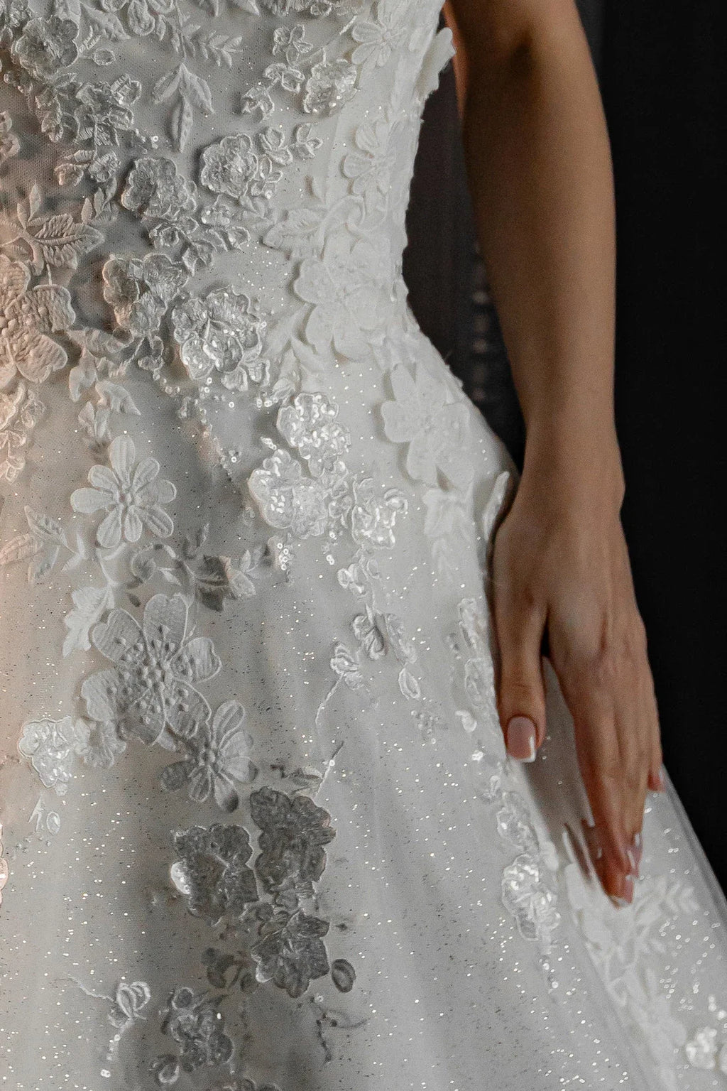Ball Gown Off-Shoulder Lace Embroidered Floor-Length Wedding Gown - Chloe Dress