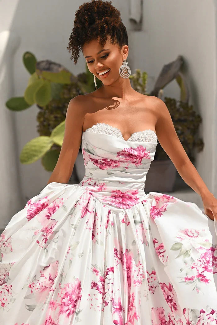Ball Gown Sweetheart Satin Floor-Length Prom Gown - Chloe Dress