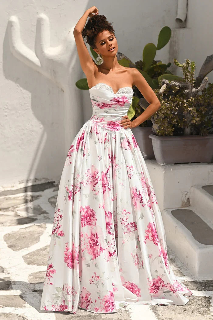 Ball Gown Sweetheart Satin Floor-Length Prom Gown - Chloe Dress