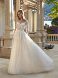Ball Gown Sweetheart Long Sleeve Open Back Floor-Length Wedding Gown - Chloe Dress