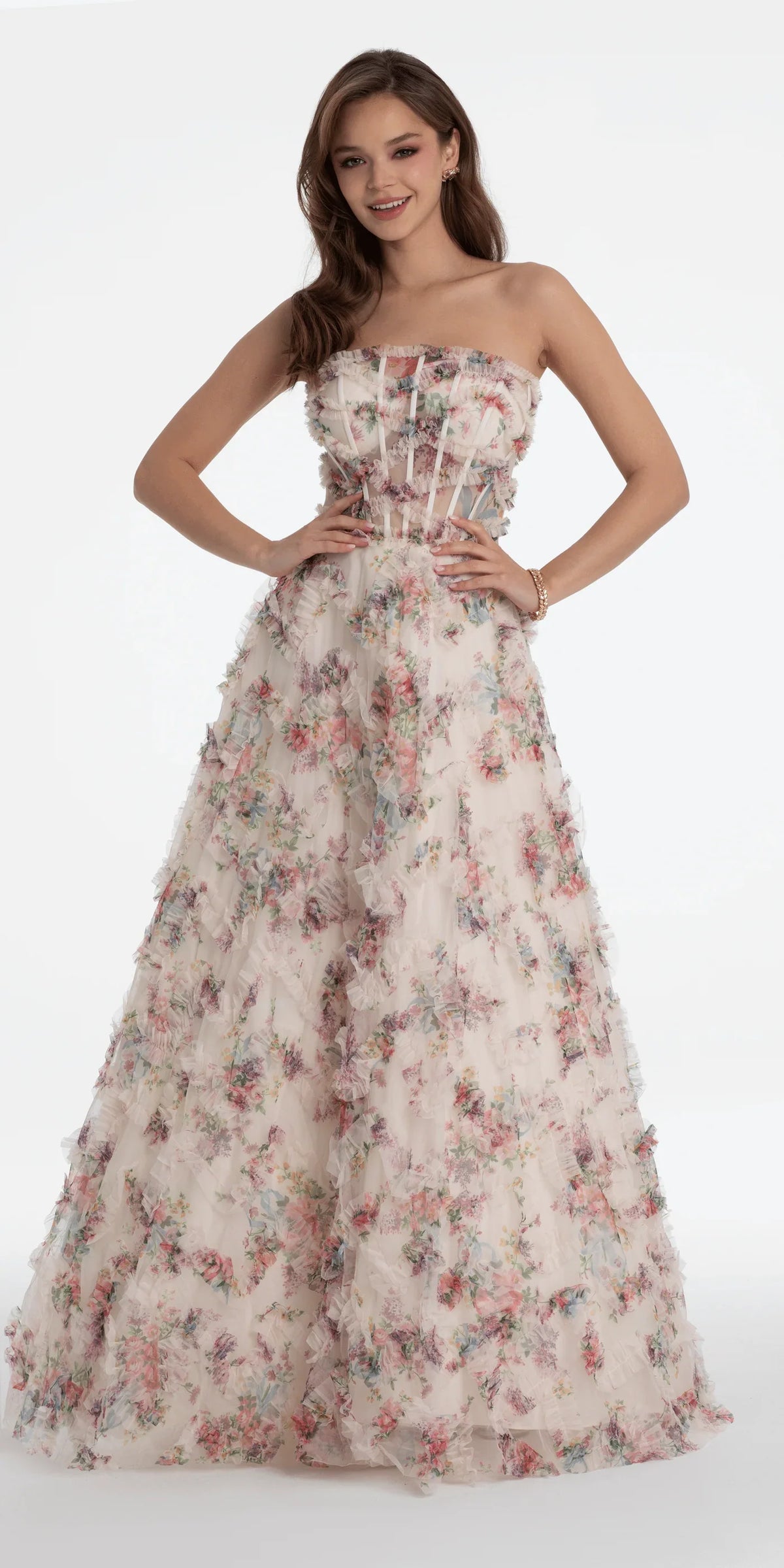 Sweetheart Tulle Ruffled Prom Dress - Chloe Dress