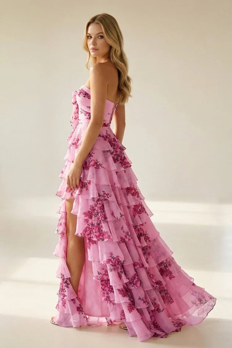 A-Line Sweetheart Lace Ruffled Prom Dress - Chloe Dress