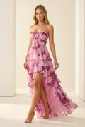 A-Line Sweetheart Lace Ruffled Prom Dress - Chloe Dress