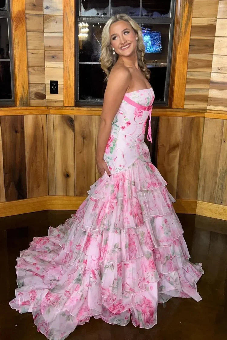 Mermaid Sweetheart Lace Ruffled Prom Dress - Chloe Dress