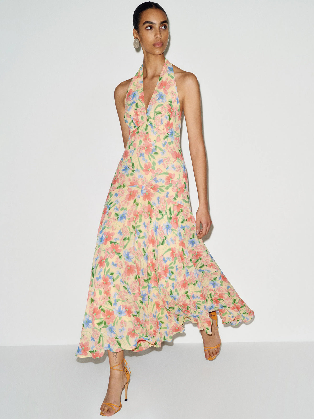 A-Line Halter Chiffon Sleeveless Floor-Length Prom Dress - Chloe Dress