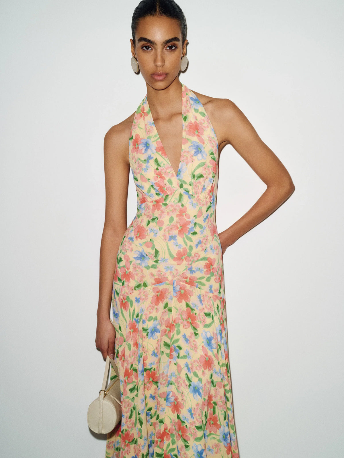 A-Line Halter Chiffon Sleeveless Floor-Length Prom Dress - Chloe Dress