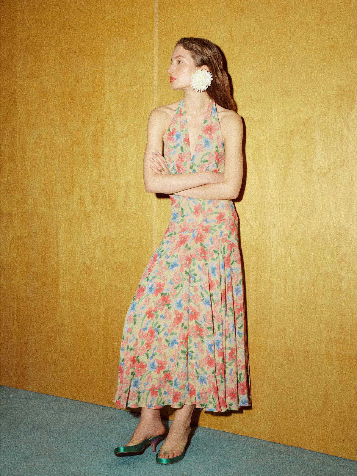 A-Line Halter Chiffon Sleeveless Floor-Length Prom Dress - Chloe Dress