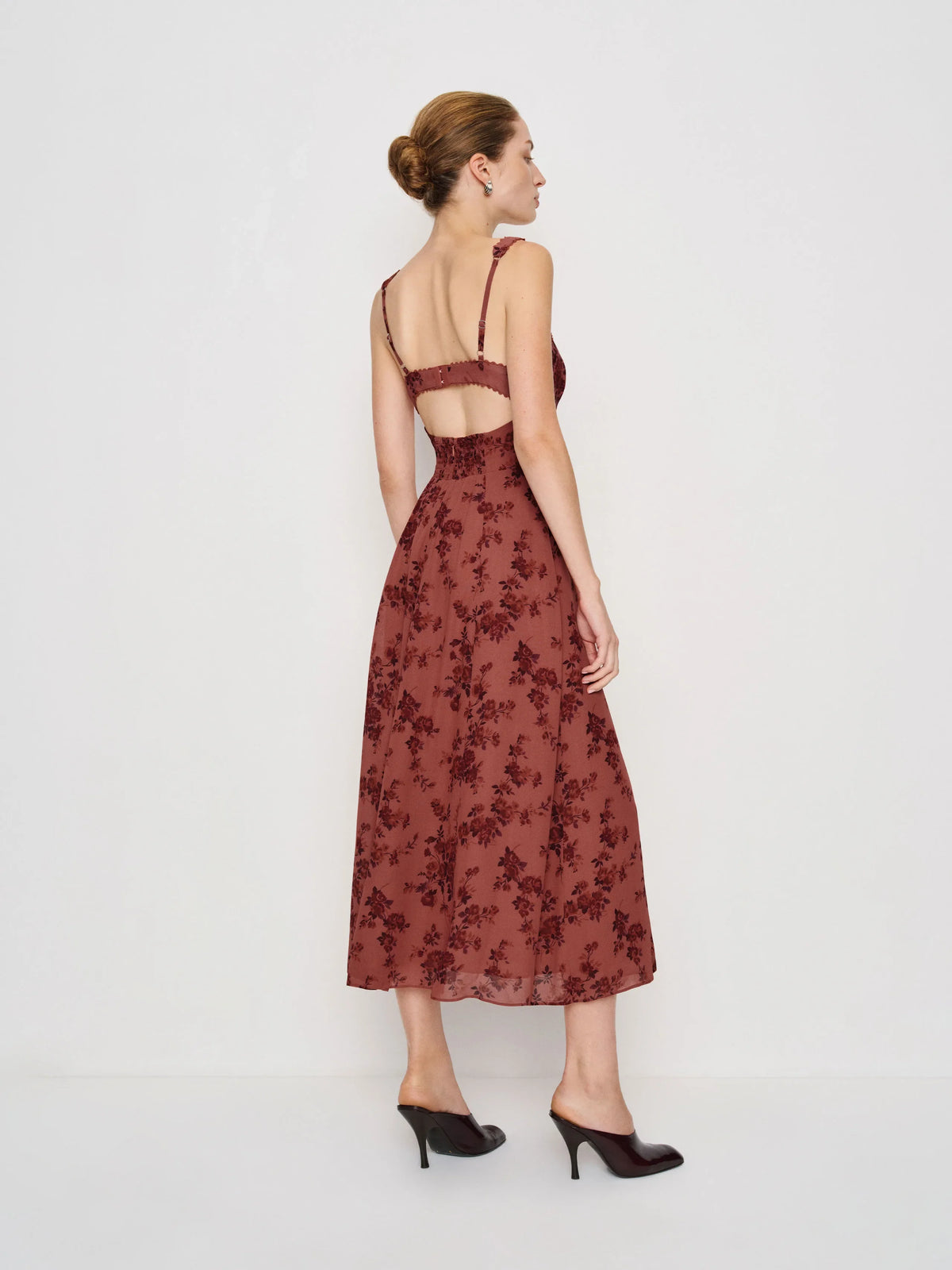 A-Line Sweetheart Chiffon Open Back Midi Prom Dress - Chloe Dress