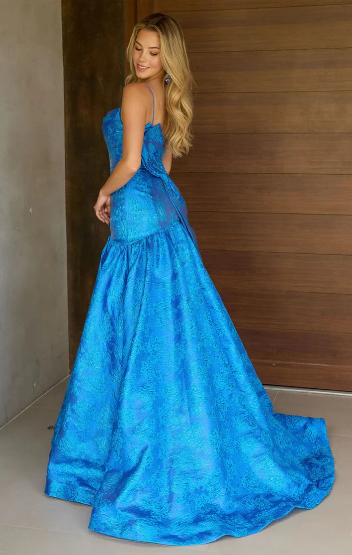 Mermaid Spaghetti Strap Lace Train Prom Gown - Chloe Dress