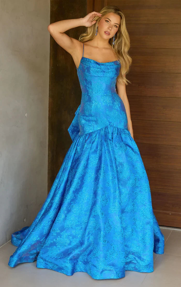 Mermaid Spaghetti Strap Lace Train Prom Gown - Chloe Dress