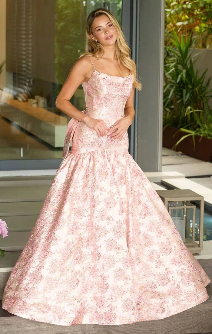 Mermaid Spaghetti Strap Lace Train Prom Gown - Chloe Dress