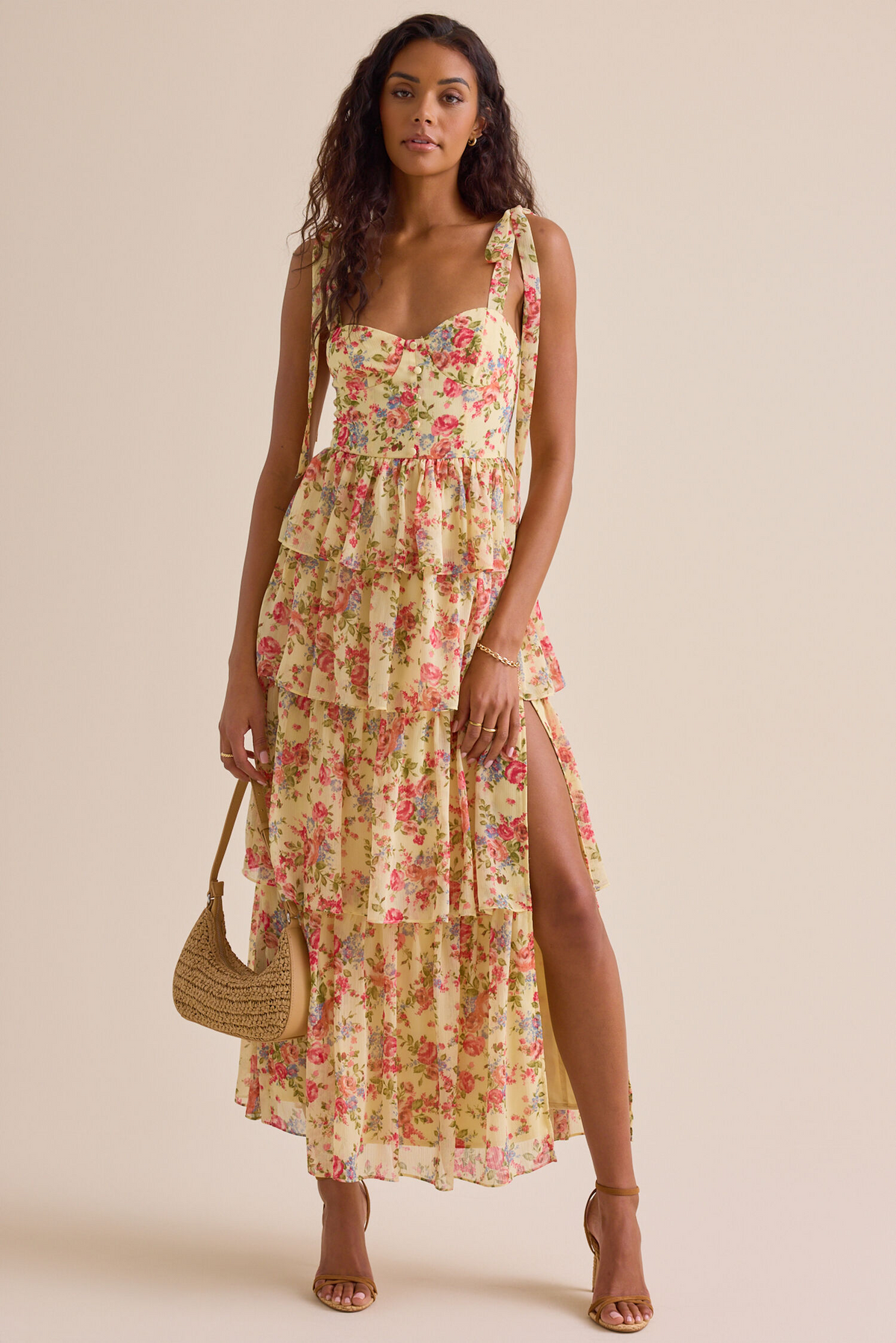 Lace-Up Back Ruffled Prom Dress - Chloe Dress