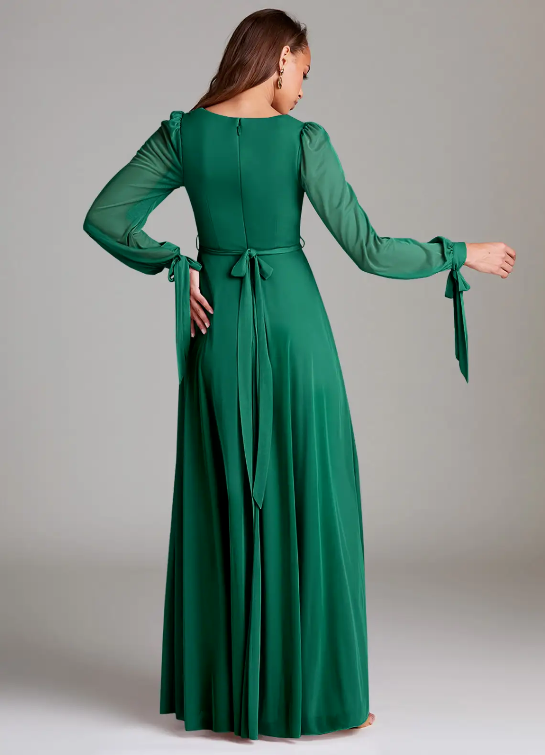 Square Neck High Slit Floor-Length Wedding Dress - Chloe Dress