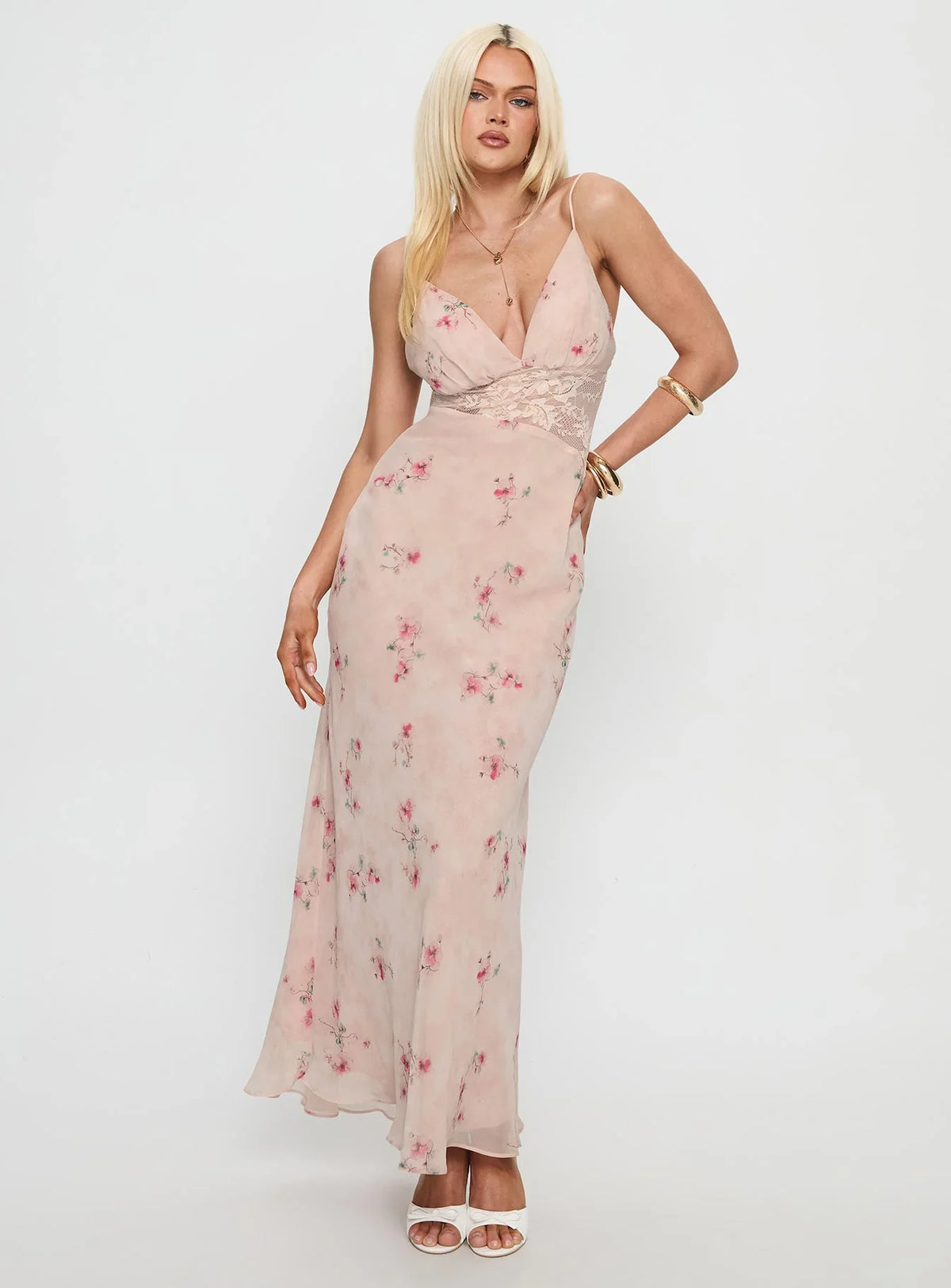 V-Neck Lace Floor-Length Prom Dress - Chloe Dress