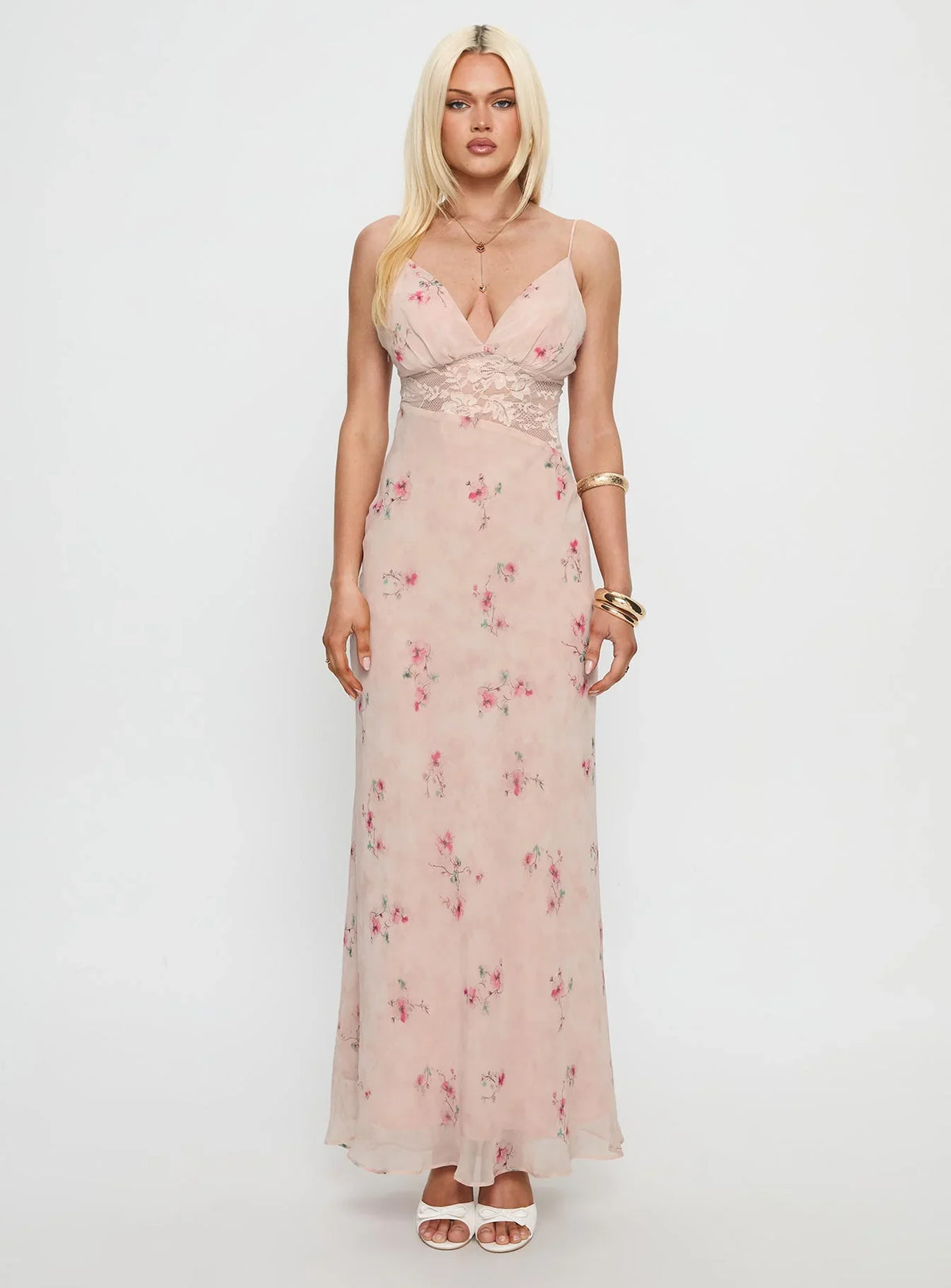 V-Neck Lace Floor-Length Prom Dress - Chloe Dress