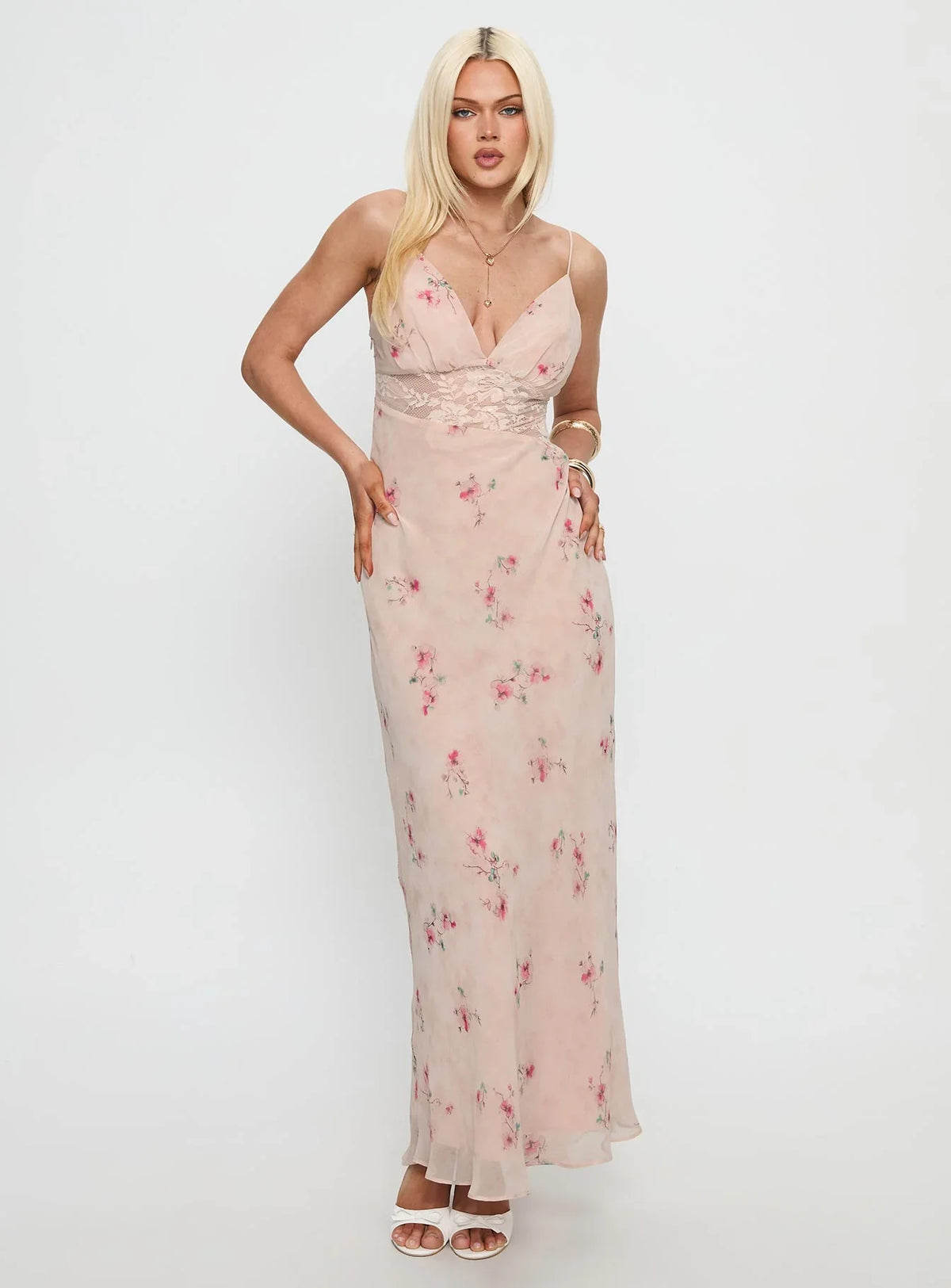 V-Neck Lace Floor-Length Prom Dress - Chloe Dress