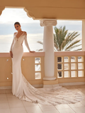 Mermaid V-Neck Lace Long Sleeve Floor-Length Wedding Dress - Chloe Dress