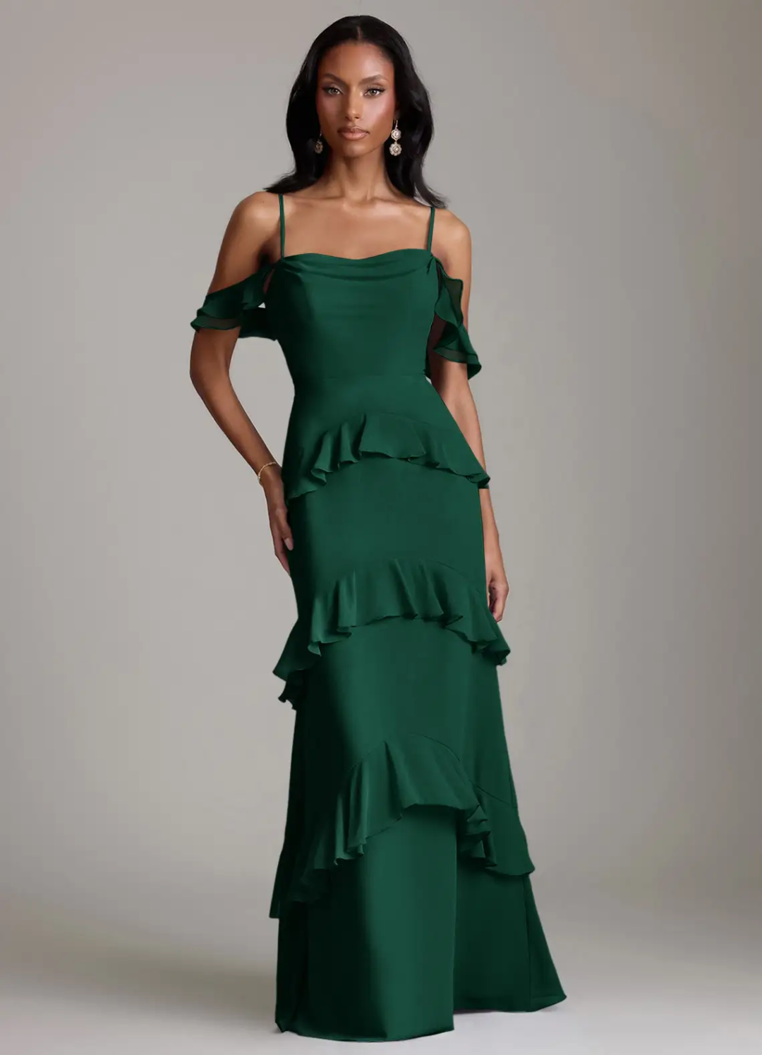 Mermaid Zipper Back Ruffled Floor-Length Wedding Dress - Chloe Dress