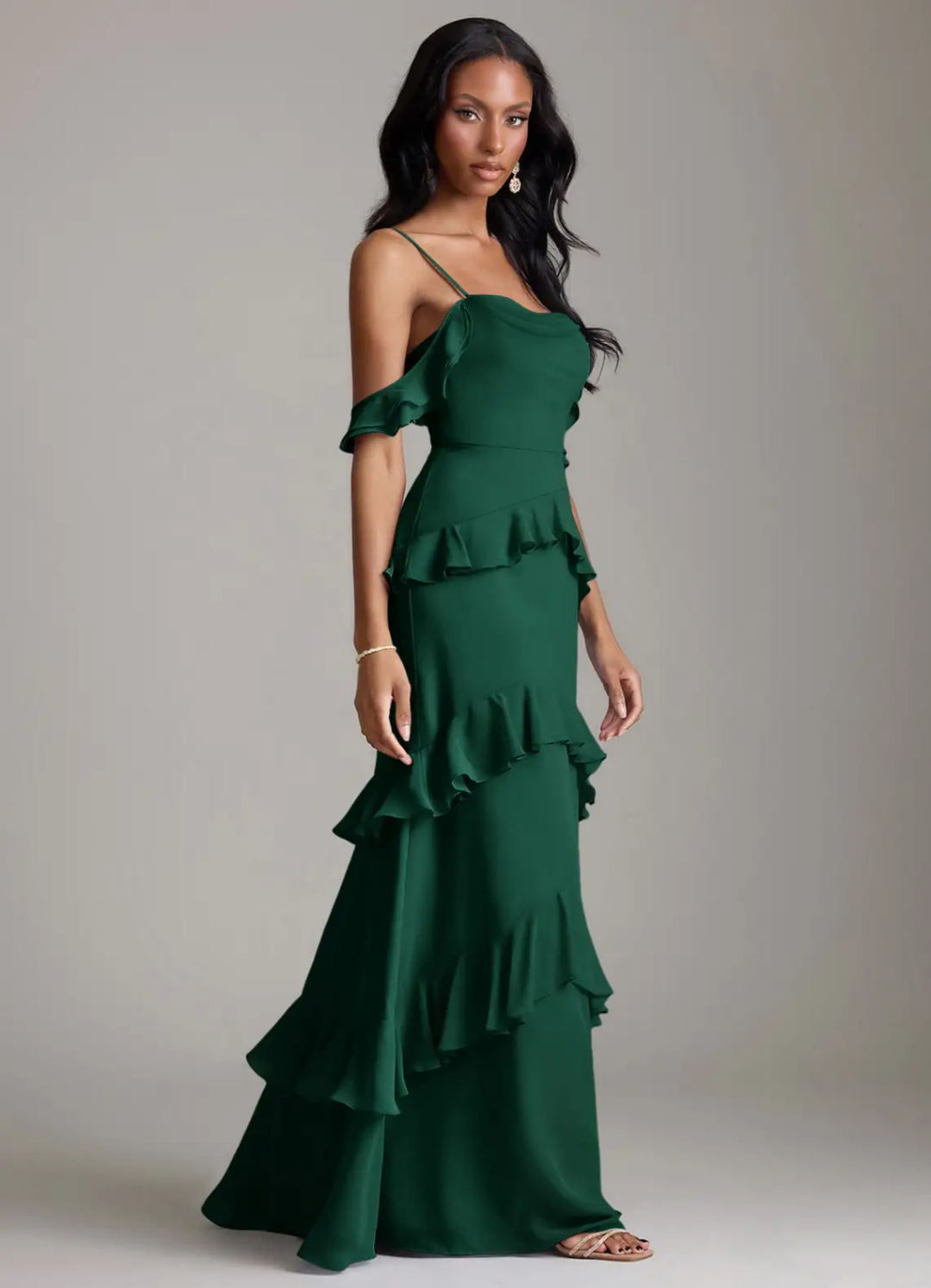 Mermaid Zipper Back Ruffled Floor-Length Wedding Dress - Chloe Dress