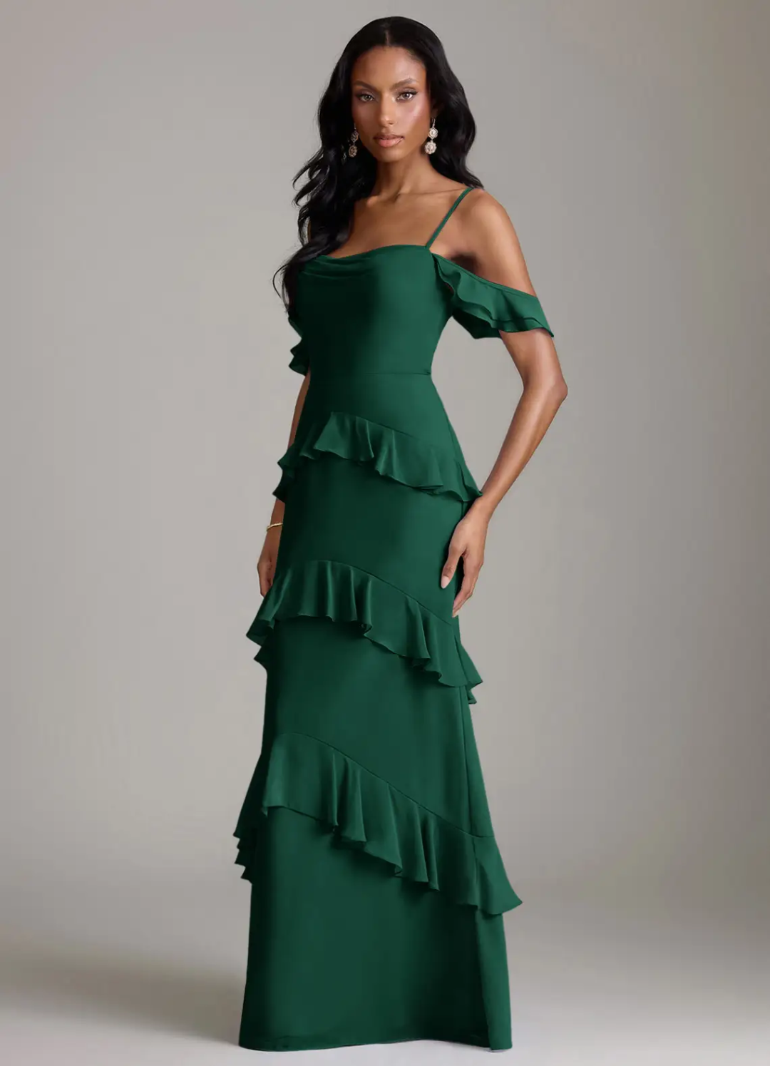 Mermaid Zipper Back Ruffled Floor-Length Wedding Dress - Chloe Dress