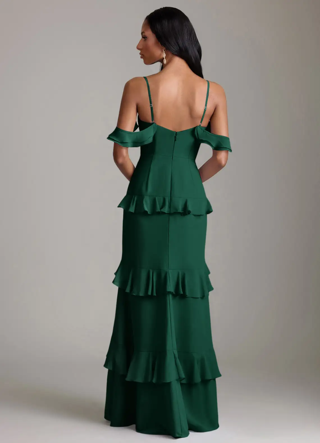 Mermaid Zipper Back Ruffled Floor-Length Wedding Dress - Chloe Dress