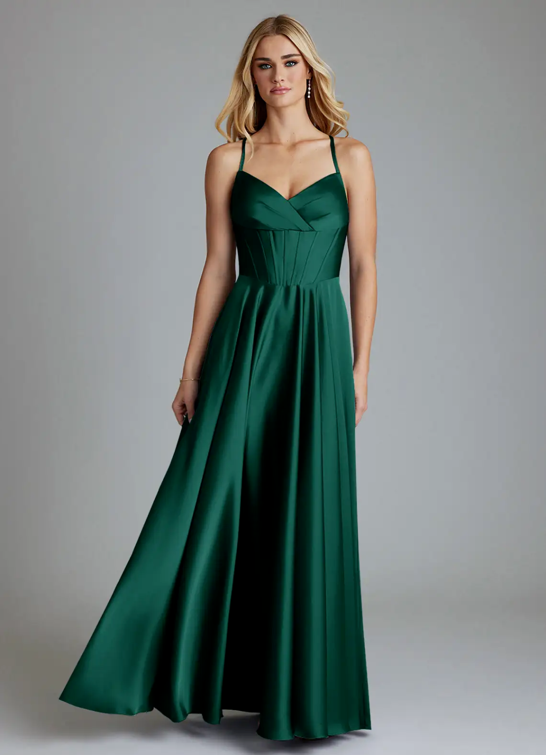 Sweetheart Satin Lace-Up Back Floor-Length Wedding Dress - Chloe Dress