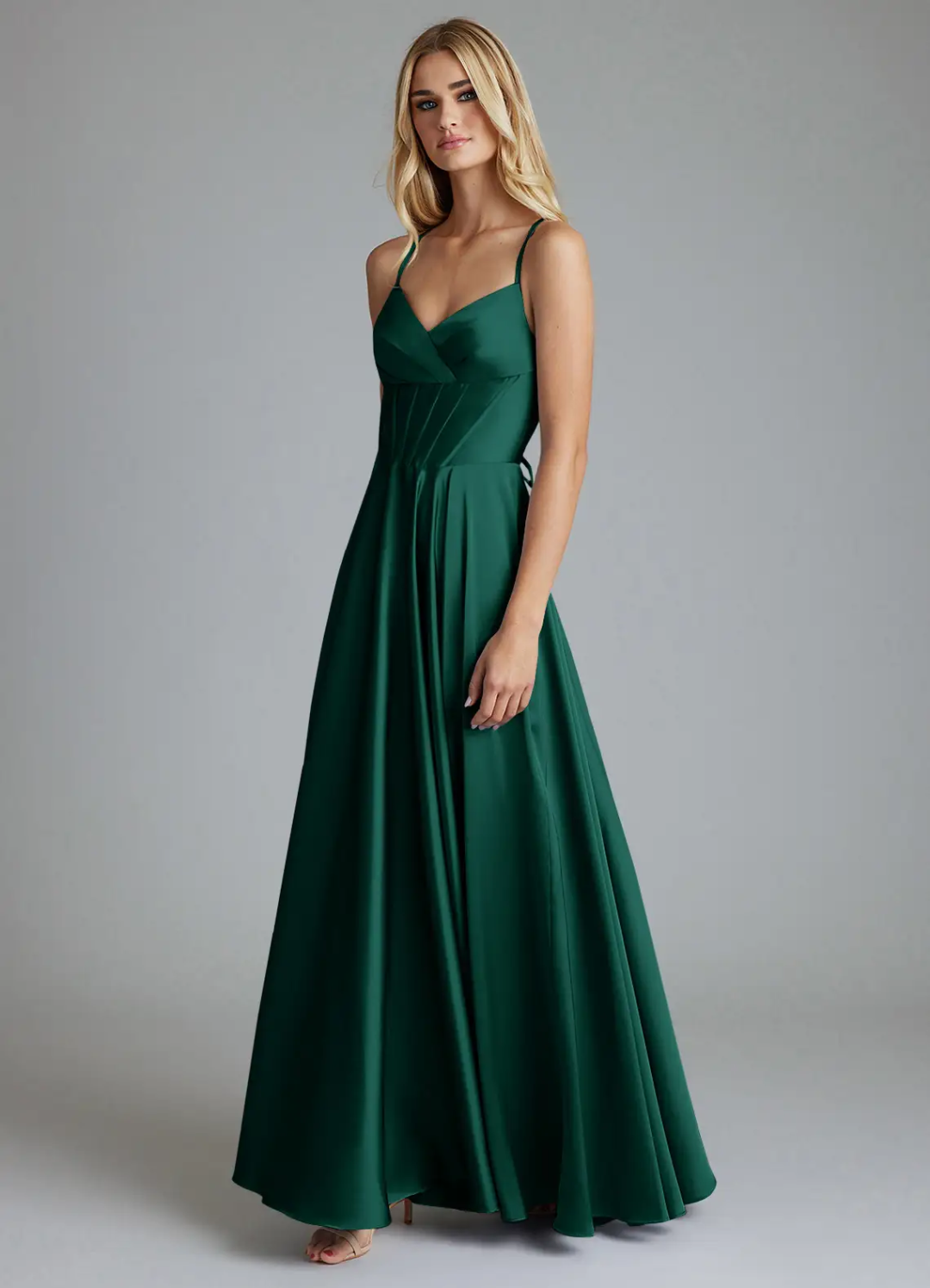 Sweetheart Satin Lace-Up Back Floor-Length Wedding Dress - Chloe Dress