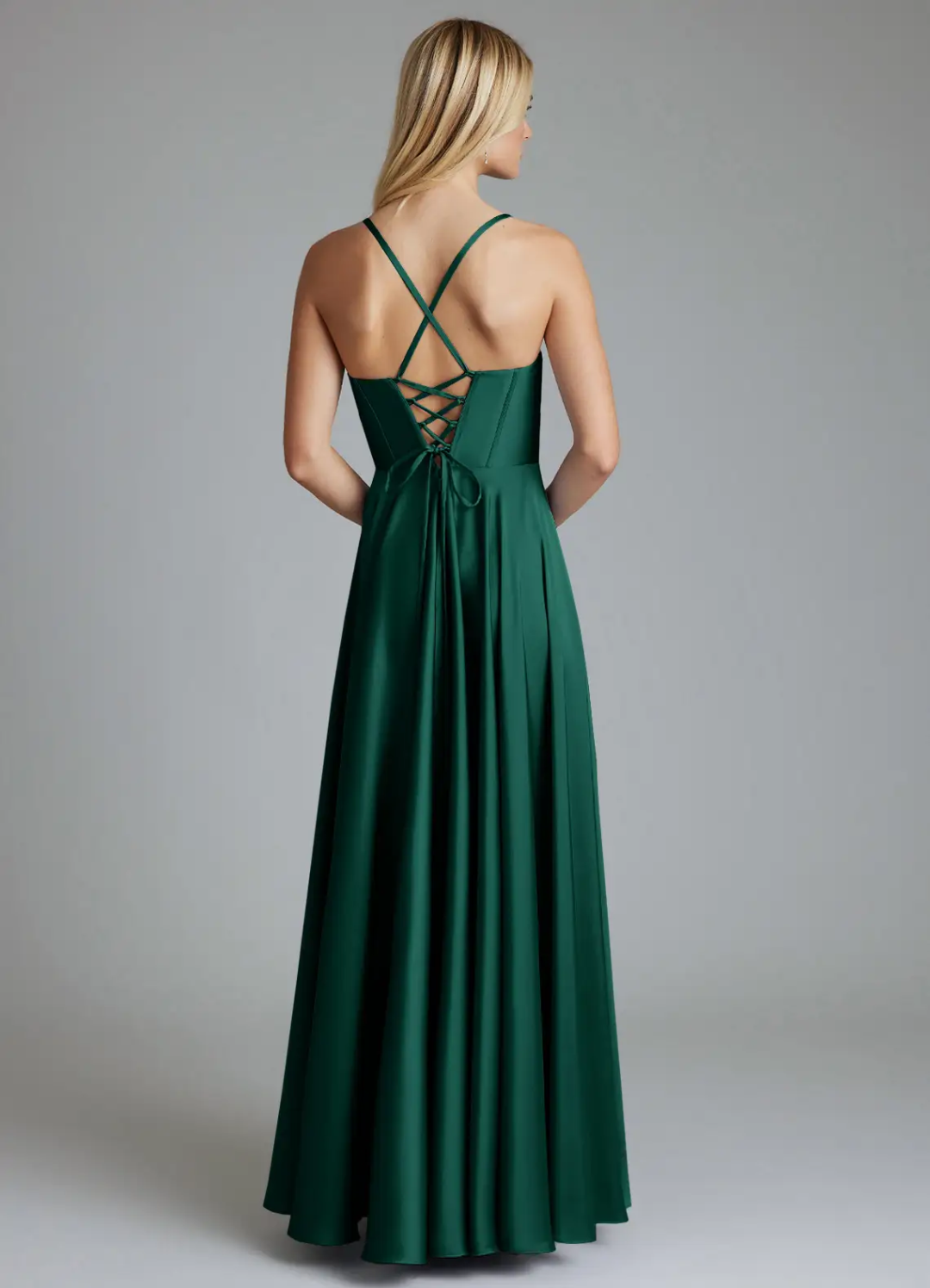 Sweetheart Satin Lace-Up Back Floor-Length Wedding Dress - Chloe Dress